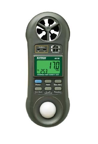 Pocket Hygro-Thermo-Anemometer-Light Meter "Extech" Model 45170